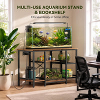5-10 Gallon Fish Tank Stand with Storage Shelves - Rustic Brown / 55-75 Gallon-3 Tier - image 3