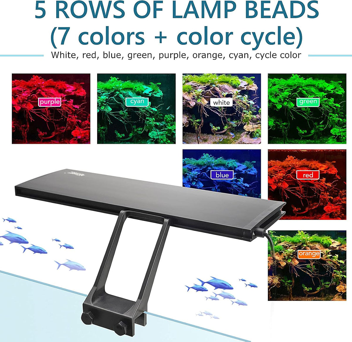 hygger Clip On 24/7 Lighting Aquarium LED Light - 14W for 12~20in Tank - image 4
