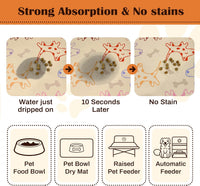 Pet Feeding Mat for Floors Cat Food Mat Waterproof Dog Food Mat - 30"L x 17"W / Yellow - image 2