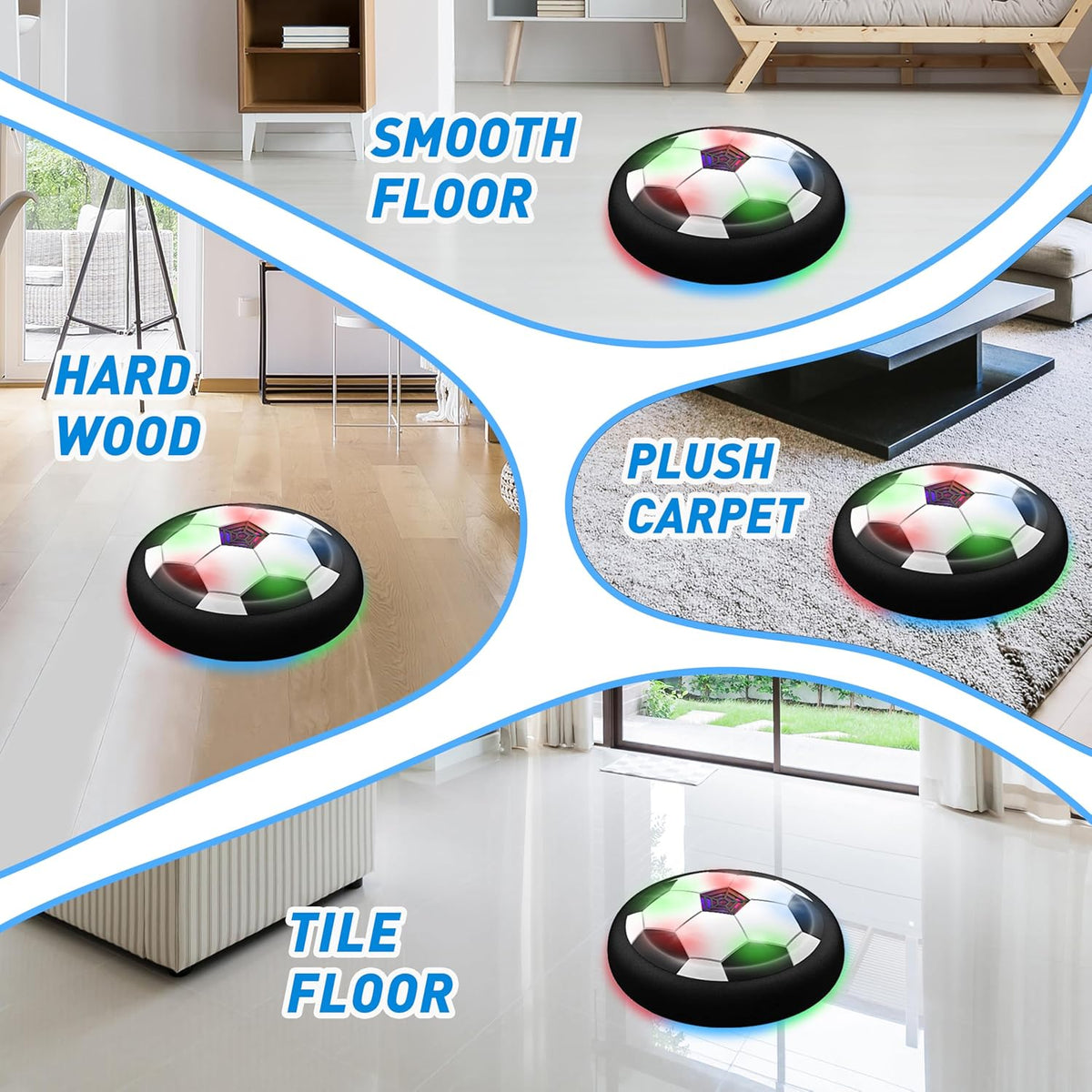 Toyk Boy Toys, LED Hover Soccer Ball - Black+black - image 4