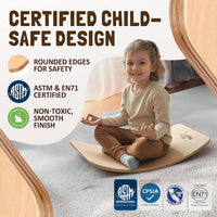 NUTTY TOYS Montessori Wooden Wobble Board for Kids & Adults 100% - Mini - image 2