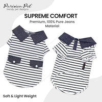 Parisian Pet Preppy Boy Polo Dog Shirt – Puppy Outfits – 100% Cotton Doggie Clothes – Cute Machine Washable Puppy Apparel - Dog Shirts for Small Dogs S