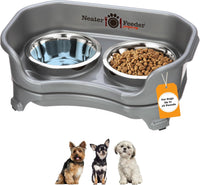 Neater Feeder Express Mess Proof Dog Bowls Elevated for Small Breeds - Small w/ Standard Bowls / Gunmetal Grey