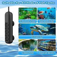 Aquarium Heater, 100W/200W/300W/500W Adjustable Fish Tank Heater with Intelligent Digital LED Controller, Overheating and Out of Water Protection for Freshwater and Saltwater Tanks