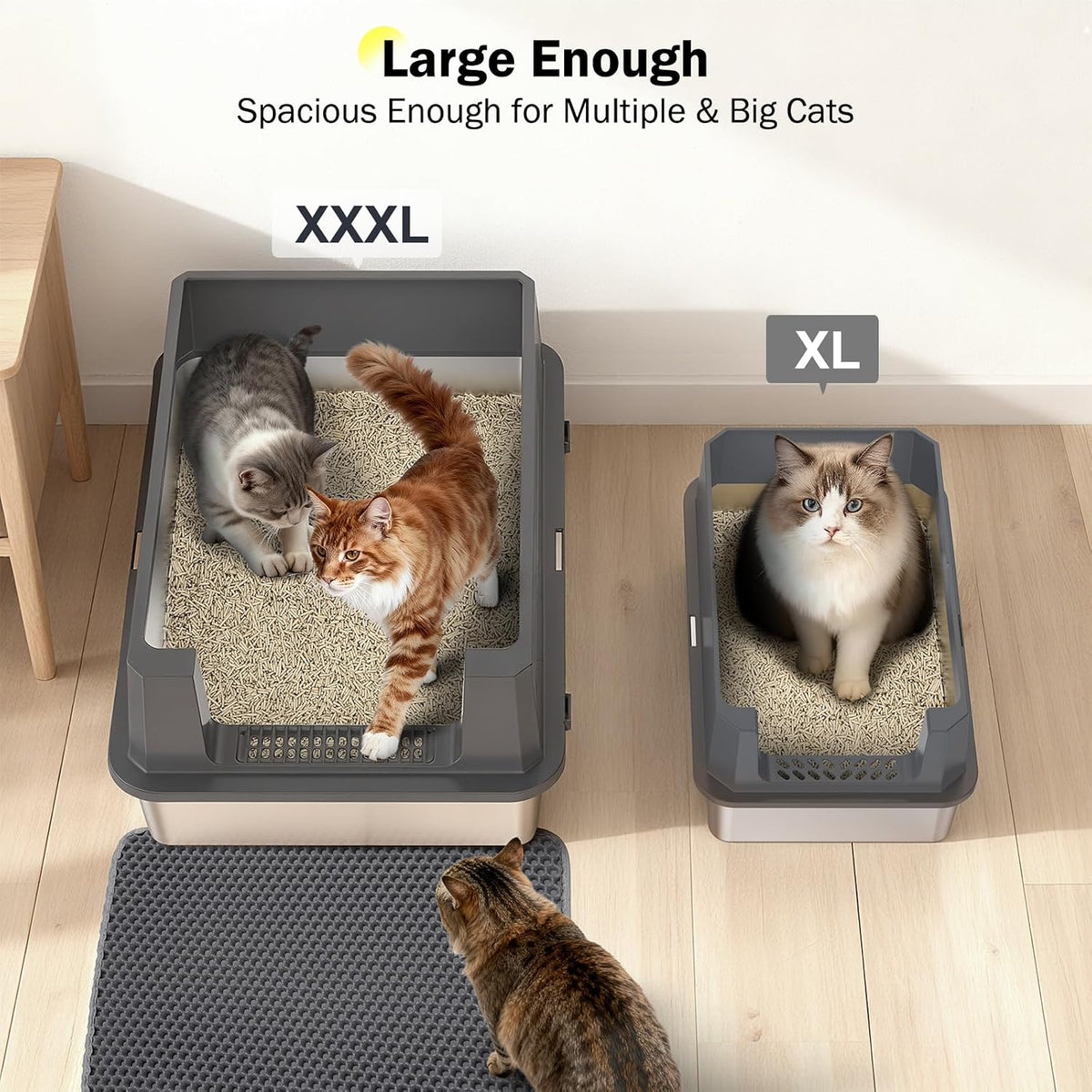Stainless Steel Litter Box - Dark Grey / XXXL - image 2