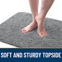 OLANLY Dog Door Mat Set 4-Piece 70x24, Absorbs Moisture and Dirt, Absorbent Non-Slip Washable Doormat, Quick Dry Chenille Mud Mat for Dogs, Entry Indoor Entryway Carpet for Inside Floor, Grey