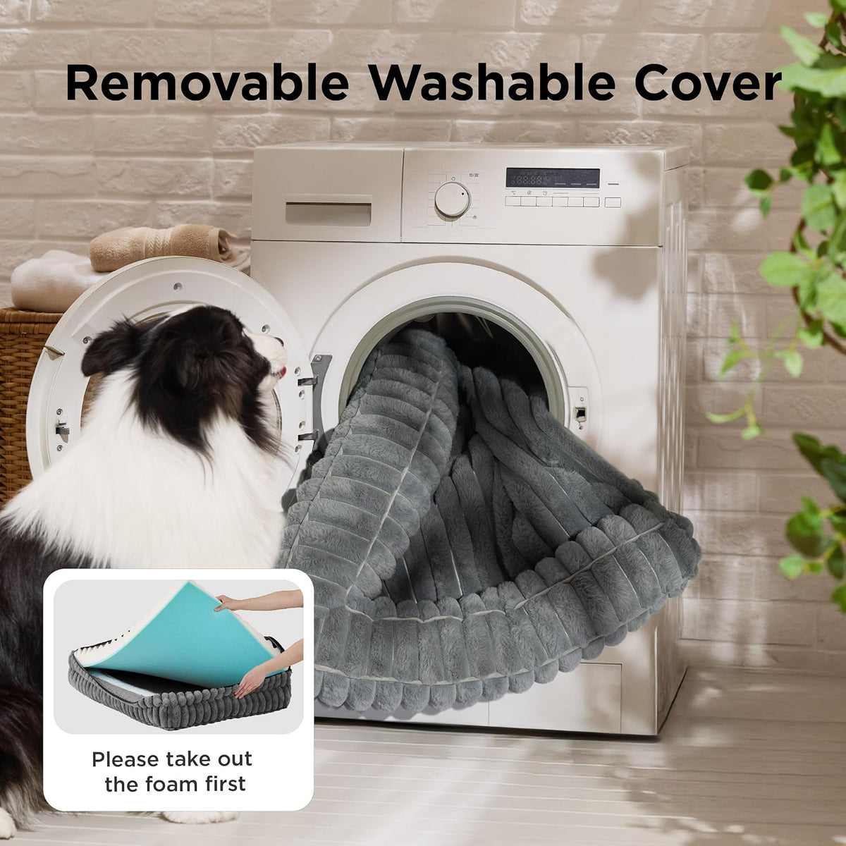 Bedsure ComfyFleece Memory Foam Orthopedic XL Dog Bed Washable 42" – Essentials for Dogs - Night Blue / 30.0"l X 20.0"w X 6.5"th - image 4