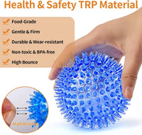 6 Pack Squeaky Spiky Dog Balls, Puppy Chew Toys for Teething - Medium - image 3