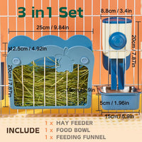 Rabbit Hay Feeder, Hay Rack for Bunny Guinea Pig Chinchilla - Blue - image 2