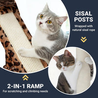 Allewie 68 Inches Cat Tree/House and Towers for Big Feline/Scratching - 82 in / Leopard Print - image 4
