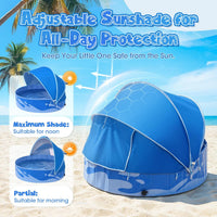 Peradix 48 inch foldable kiddie pool with blue sun canopy - view 4