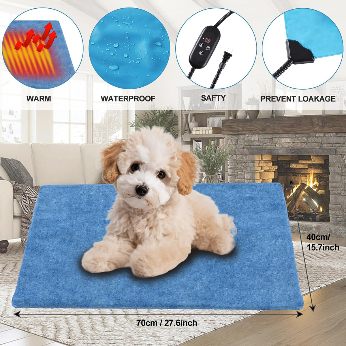 Outdoor Pet Heating Pad for Dogs - M: 15.7"x27.5" - image 2