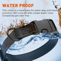 Dogline Biothane Waterproof Dog Collar with Quick Release Buckle Strong Coated Nylon Webbing with Odor- Proof for Easy Care Easy to Clean Fits Small Medium or Large Dogs, Black 1" W 15-23" L