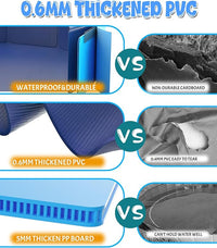 Large Foldable Dog Pool 87"x16", Hyperzoo Oversize Foldable Dog Swimming Pool, Hard Plastic PVC Leakproof Doggie Wading Collapsible Pet Bathing Tub for Puppy Small Medium Large Dogs and Kids, Blue