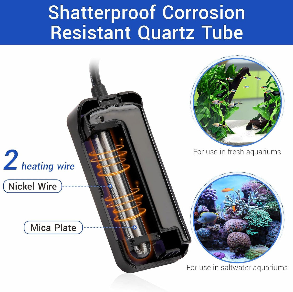 hygger Small Submersible Aquarium Heater 25W Mini Betta Fish Tank - X-Small - image 2