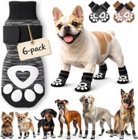 Anti Slip Dog Socks, Dog Socks to Prevent Paw Licking - Grey / M