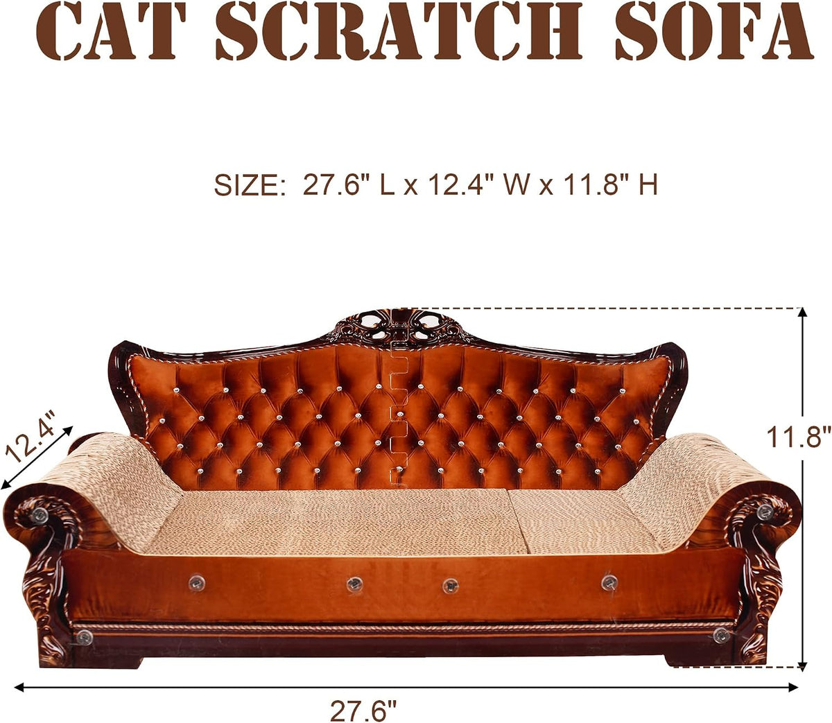 Sofa Shaped Cat Scratching Couch - 27.6" L x 12.4" W x 11.8" H - image 2