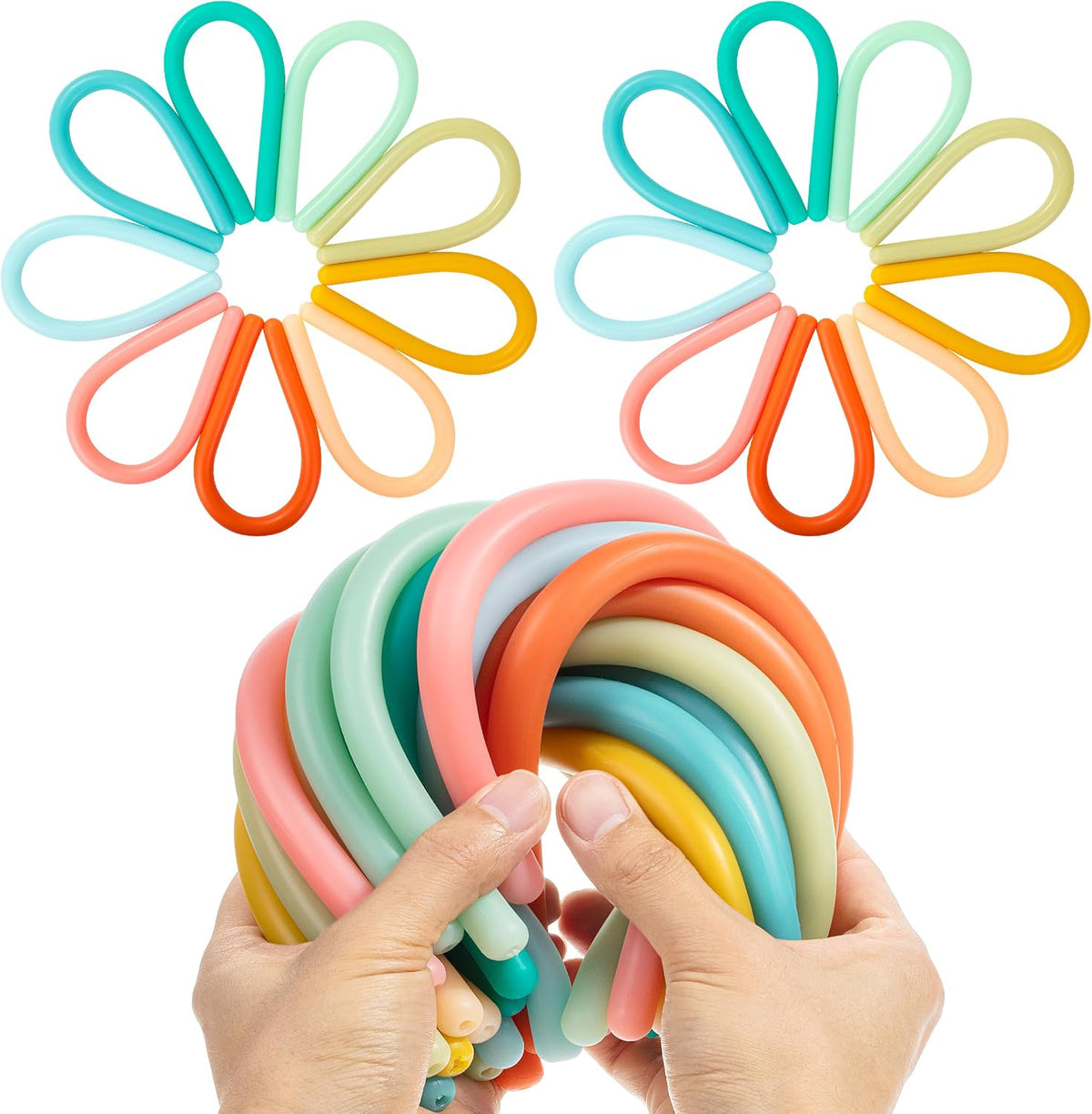 Mr. Pen, Monkey Noodle Fidget Toy, Colorful - Ocean Shades / 18 Pack
