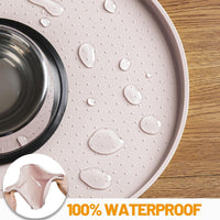 Hubulk 100% Waterproof Silicone Pet Feeding Mat with Raised Edge - White Sand / 32"L x 24"W - image 4