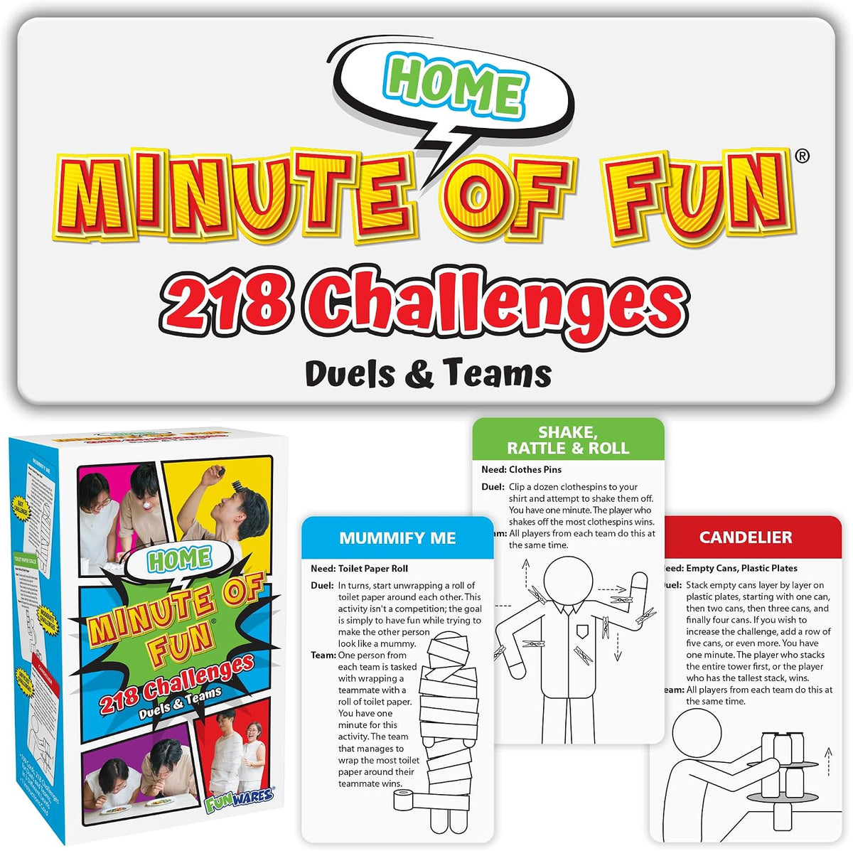 Funwares Minute of Fun Christmas Edition card game with 218 holiday challenges - view 2