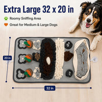 Snuffle Mat for Dogs, Extra Large 32'' x 20'' - Gray-Black - image 2