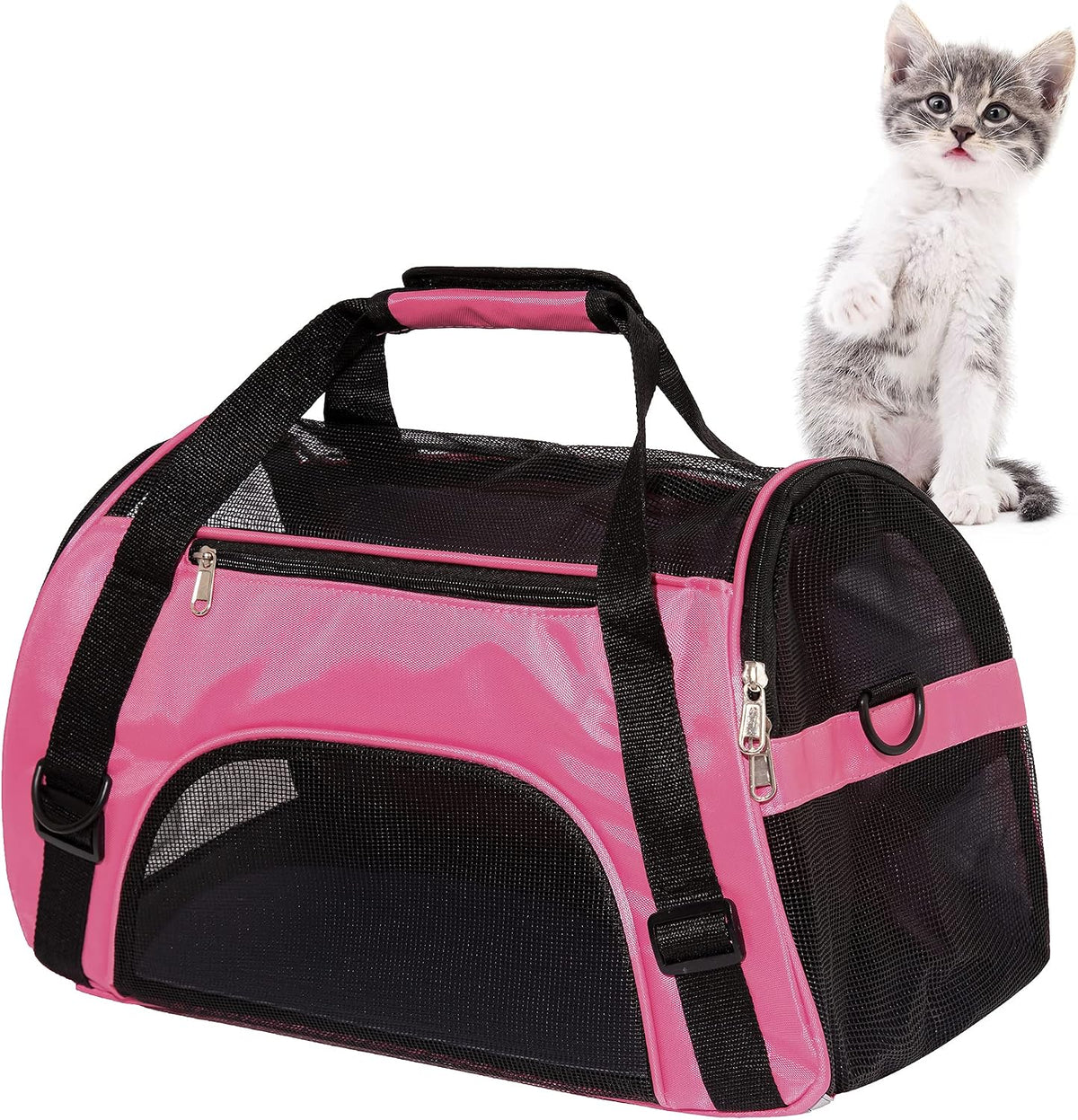MuchL Cat Carrier for Cats Soft-Sided Travel Pat Carrier for Cat - Small-Pink