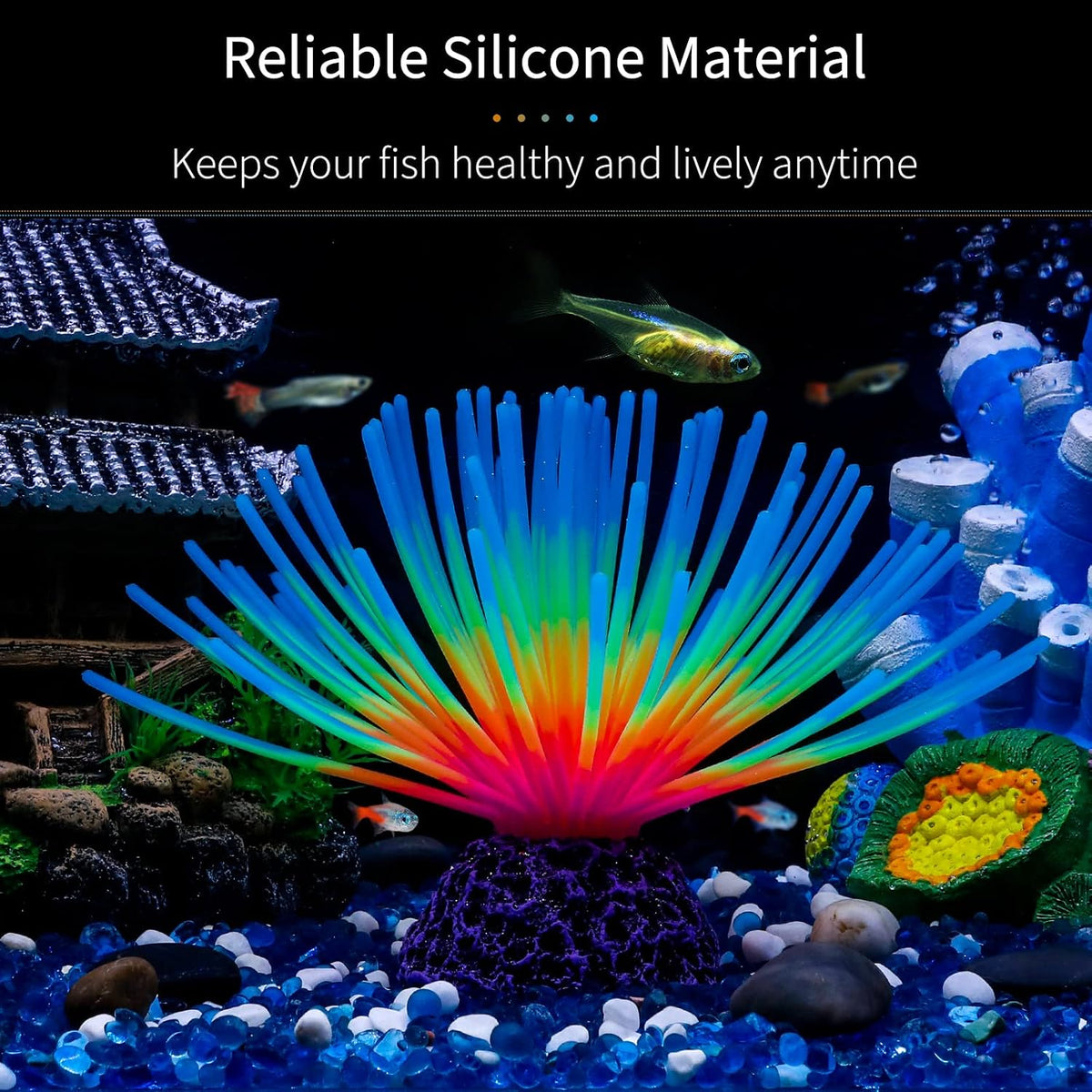 Uniclife Aquarium Imitative Rainbow Sea Urchin Ball Artificial - Blue Sea Urchin - image 3