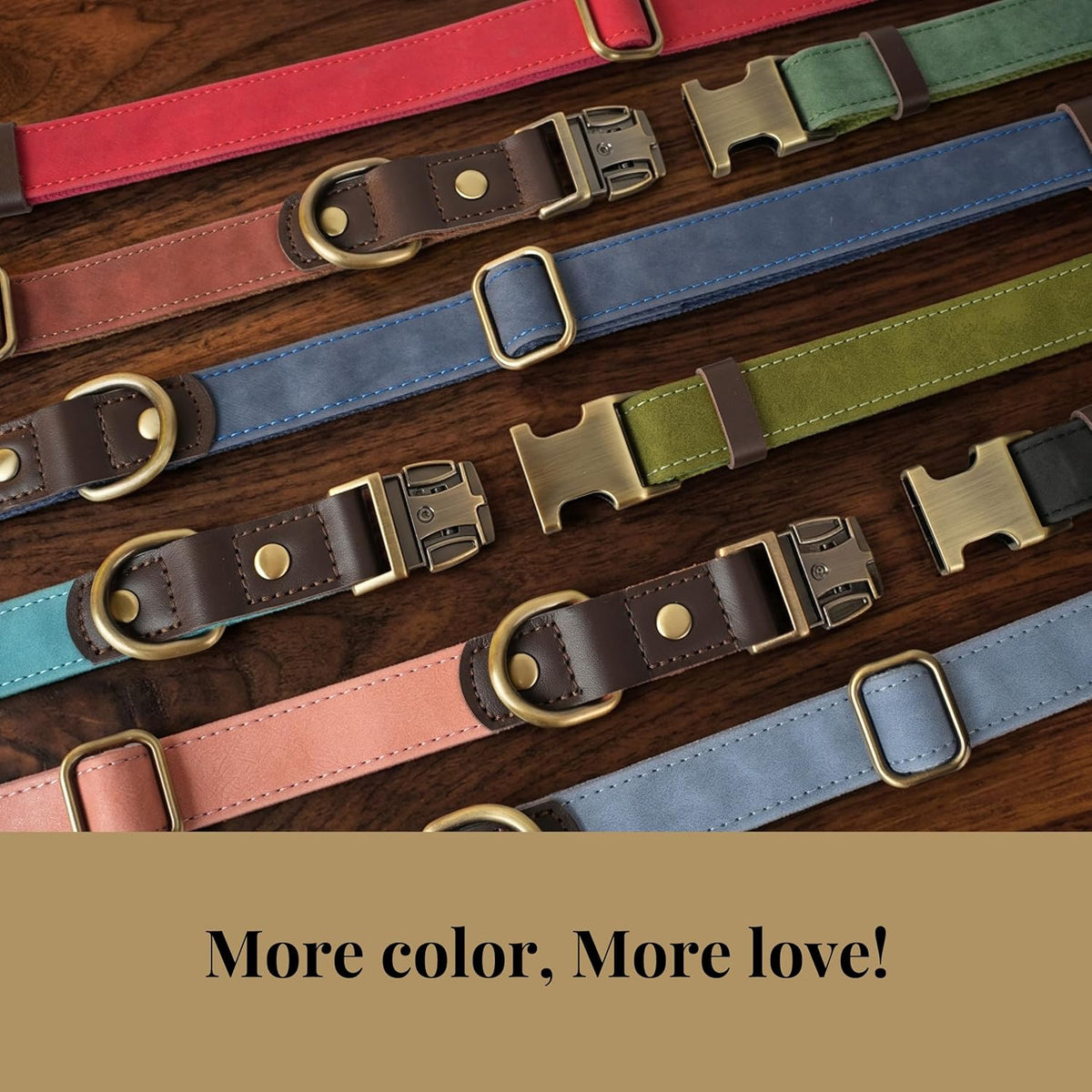 PU Leather Dog Collar for Small Dogs Puppy, Soft Lining, Green S – Essentials for Dogs - Light Blue / L: Neck 16-23", Width 1" - image 4