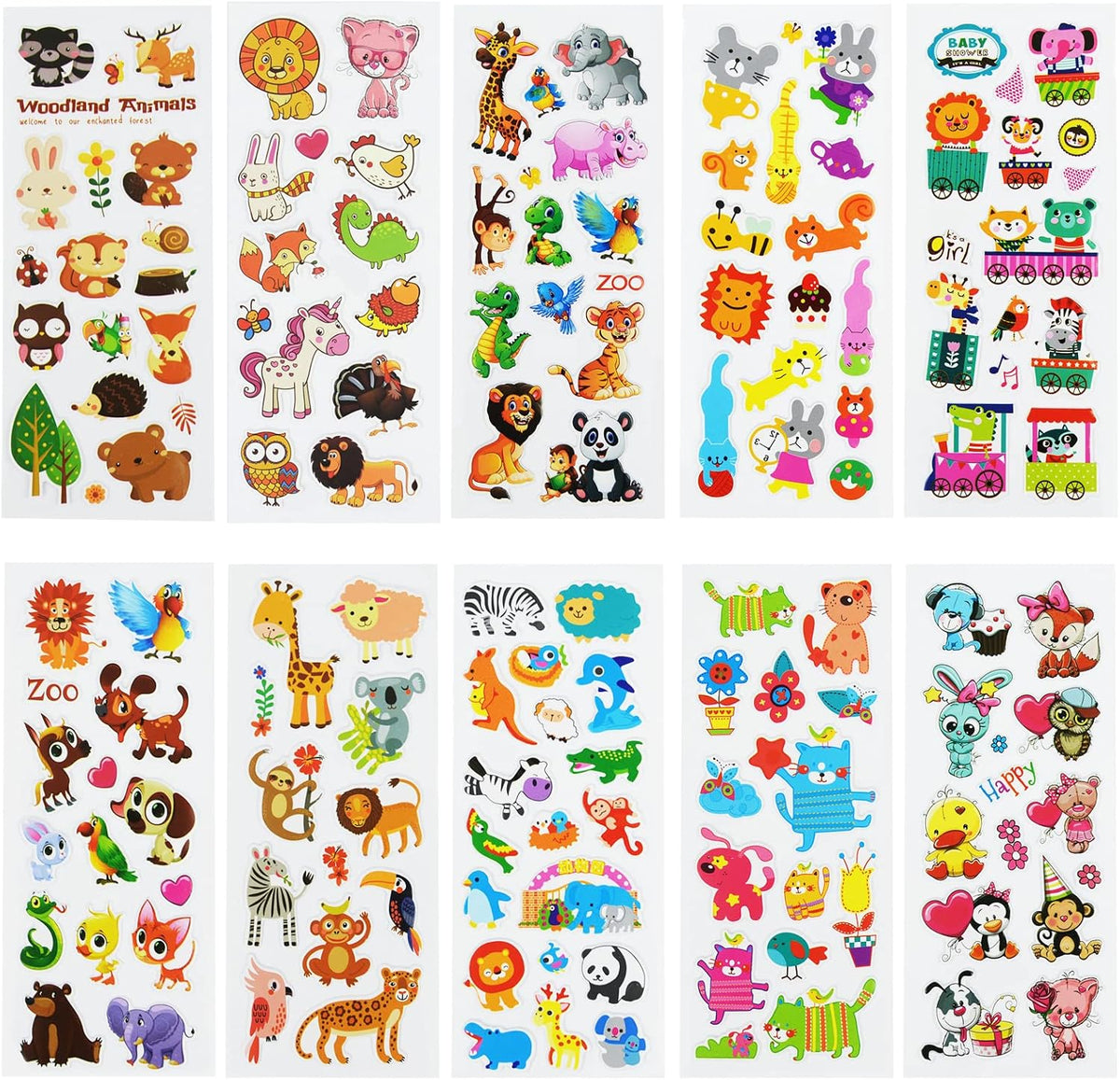 24 Sheets 3D Puffy Stickers for Toddlers Kids Boys Girls – Fun for Kids & Family - Cartoon Animal - image 2