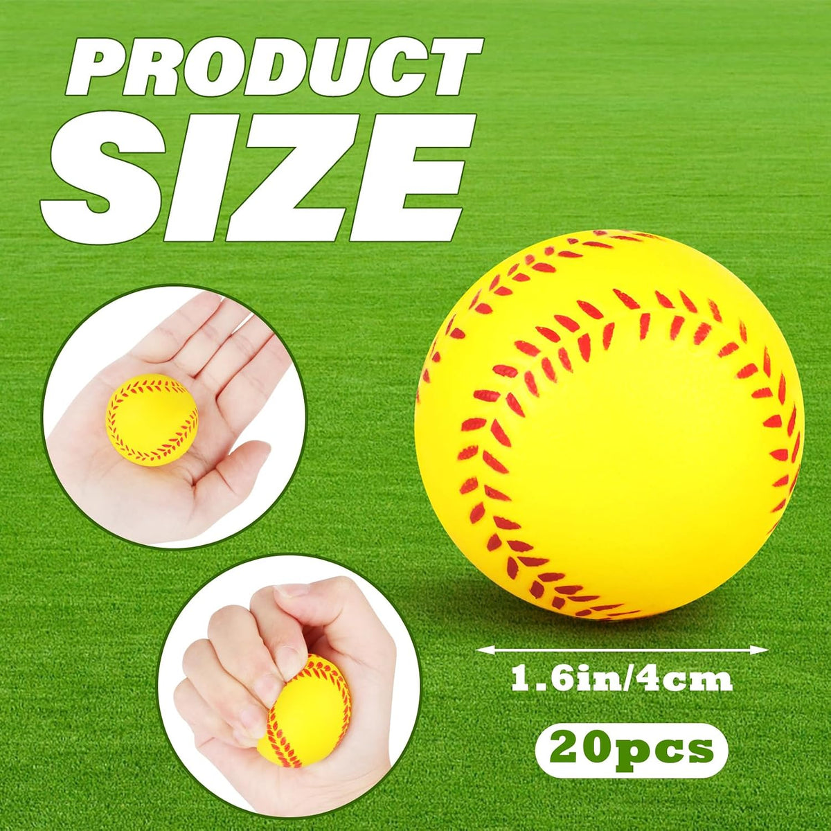Hxezoc 20 mini baseball stress balls made of soft foam - view 12