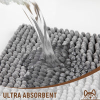 Absorbent Dog Door Mat for Muddy Paws - 72"L x 48"W x 1" Th / Grey with Paw - image 4
