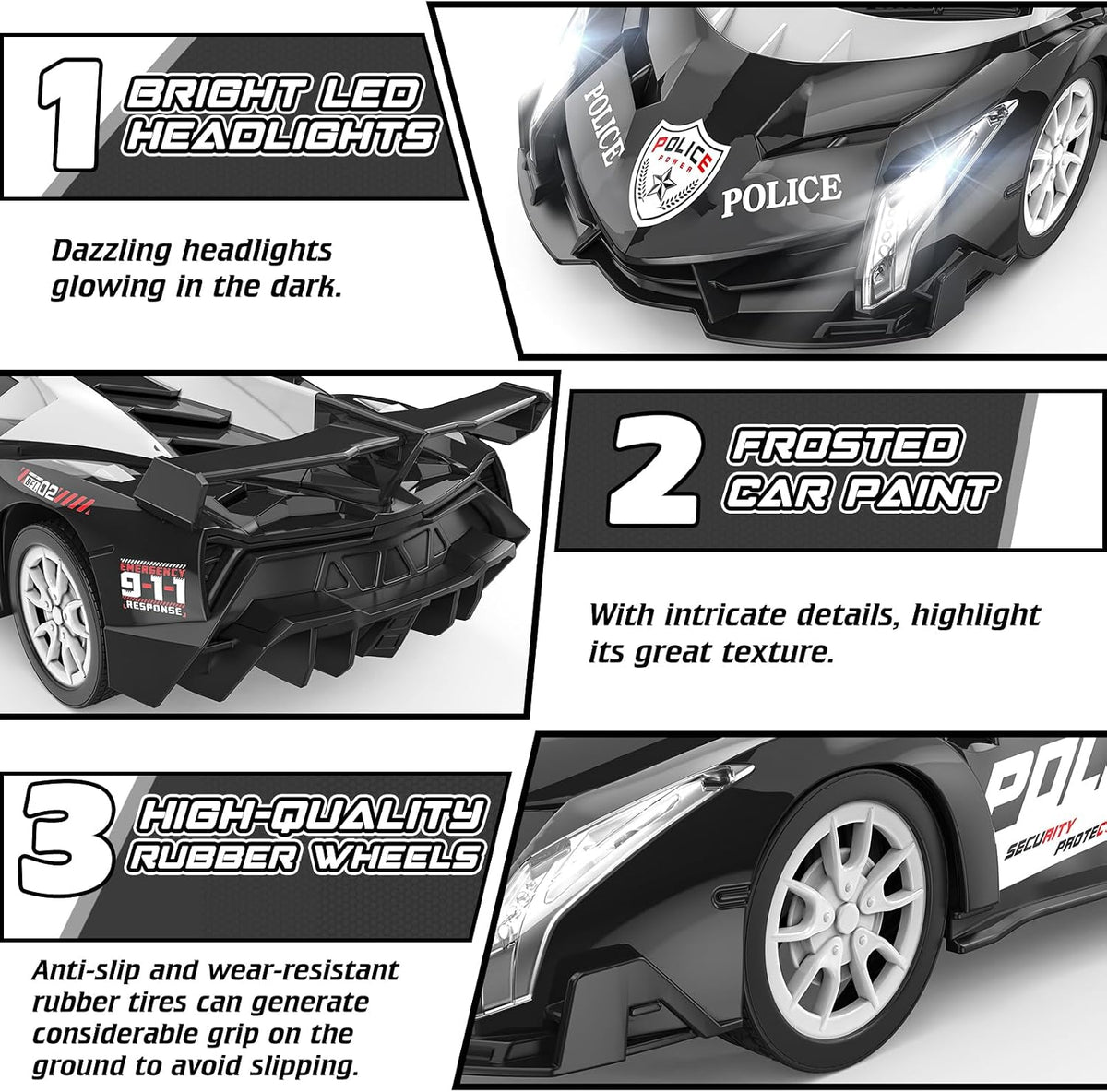 Growsland Remote Control Car for Kids - Black - image 2