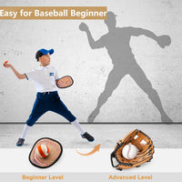 Toss and Catch Game with Soft Balls & Sticky Baseball Gloves - Brown / 4 paddles 4 balls - image 2