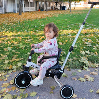 Glaf white toddler tricycle with parent push handle - view 6