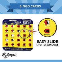Regal Games Finger-Tip Shutter Bingo Cards with Sliding Windows - Yellow - image 3