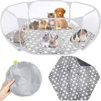 Guinea Pig Playpen with Mat Small Animal - Gray / Star