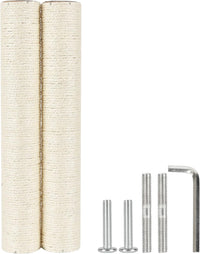 7.4cm 2.91in Diameter Cat Tree Scratching Post Replacement Sisal Pole - 17.72in/45cm / M8*2posts