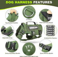 WINSEE Tactical Dog Harness with Dog Leash - Large / Green - image 2