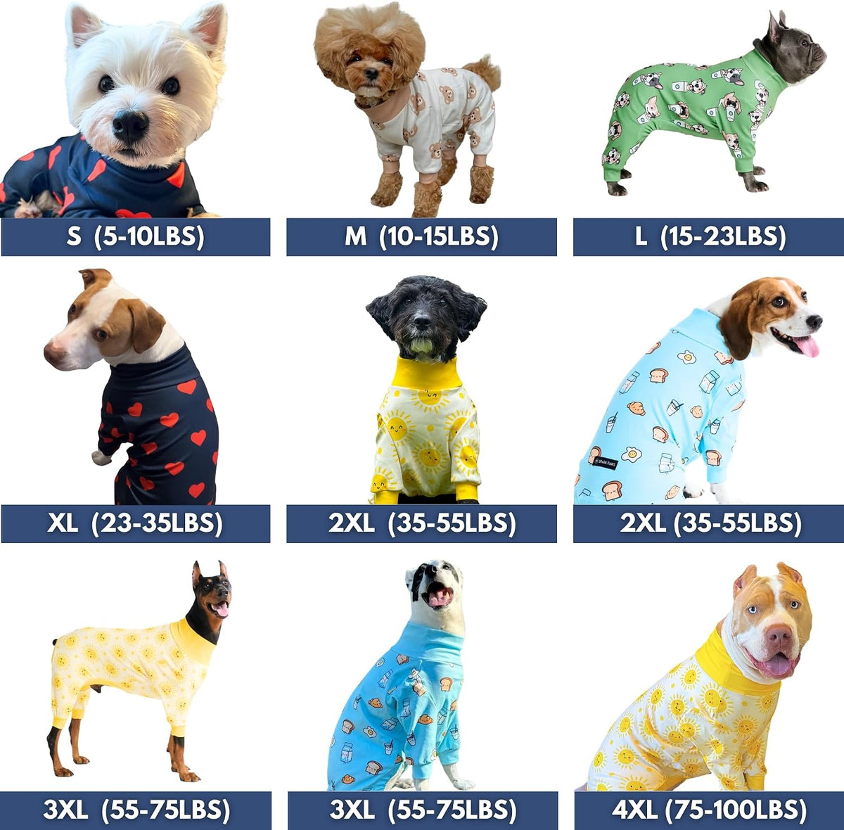 Spark Paws Dog Pajamas - Stretch Onesie Recovery Full Leg Surgery Suit PJS – Essentials for Dogs - Snowy Polar Bear / Small - image 2