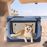 Lesure Portable Soft Collapsible Dog Crate for Large Dogs - Blue / 30.0"L x 21.0"W x 21.0"H