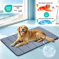 Dog Cooling Mat for Large Dogs, 35"x23" Memory Foam Pet Pad – Essentials for Dogs - Wander Blue / 41"L x 27"W x 0.8"H - image 2