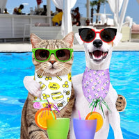 Weewooday 20 Pcs Spring Dog Bandanas Bulk Adjustable Spring Dog Bandanas Bibs Scarf Bib Washable Triangle Doggy Kerchief for Small Medium Large Pet Summer Easter Costume Accessory