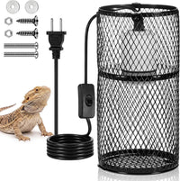 VIHOSE anti-scald metal mesh reptile heat lamp guard with bottom buckle