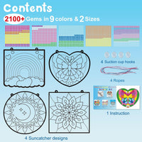 BANBBUR window art kit with butterfly, rainbow, mandala and moon gem suncatchers - view 4