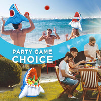 iPlay, iLearn kids shark pool toy, inflatable 3-in-1 floating game with basketballs and toss balls - view 4