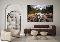 Nature Wall Art Prints - Ocean Forest Mountain Lake Canvas Landscapes - Small to Extra Large Living Room Bedroom Kitchen Bathroom Décor (Mountain River Waterfall, 28L" x 41W")