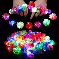 CCINEE 24Pcs Light Up Rings Flashing Assorted Colorful LED Rubber - 28Pcs/Rubber Bumpy Jelly Rings
