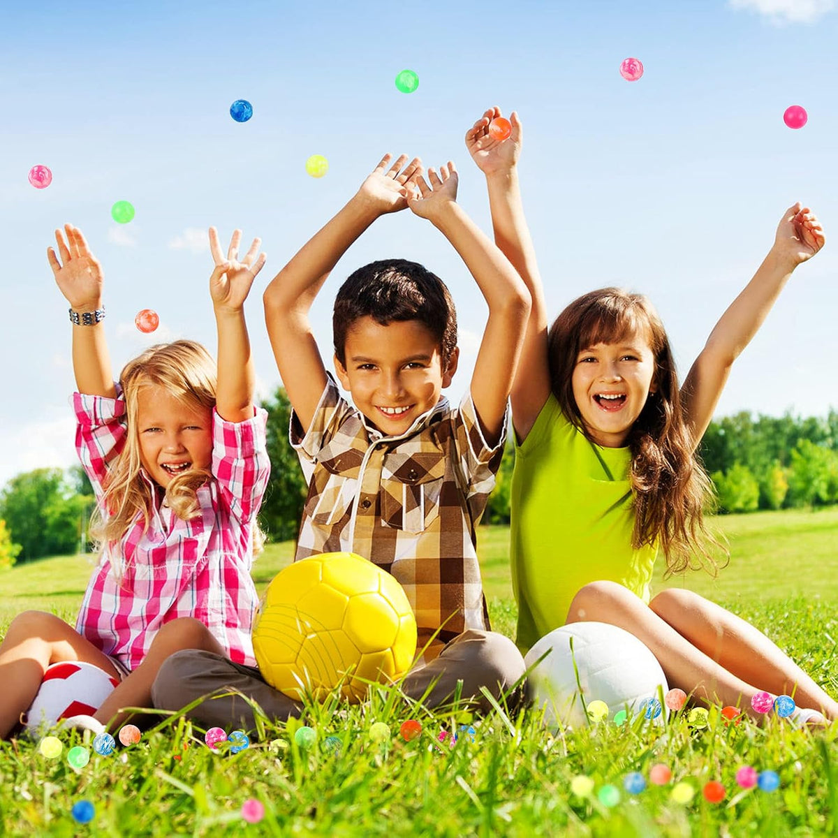 Sumind 100 Pcs 0.78 Inch Kids Small Bouncy Balls Bulk for Party Favor - 0.78 inch / 100 - image 2