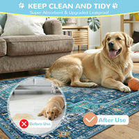 Lahome Botanical Washable Reusable Pee Pads for Dogs, 36x48 - Blue / 3FT x 3FT (Pack of 2) - image 3