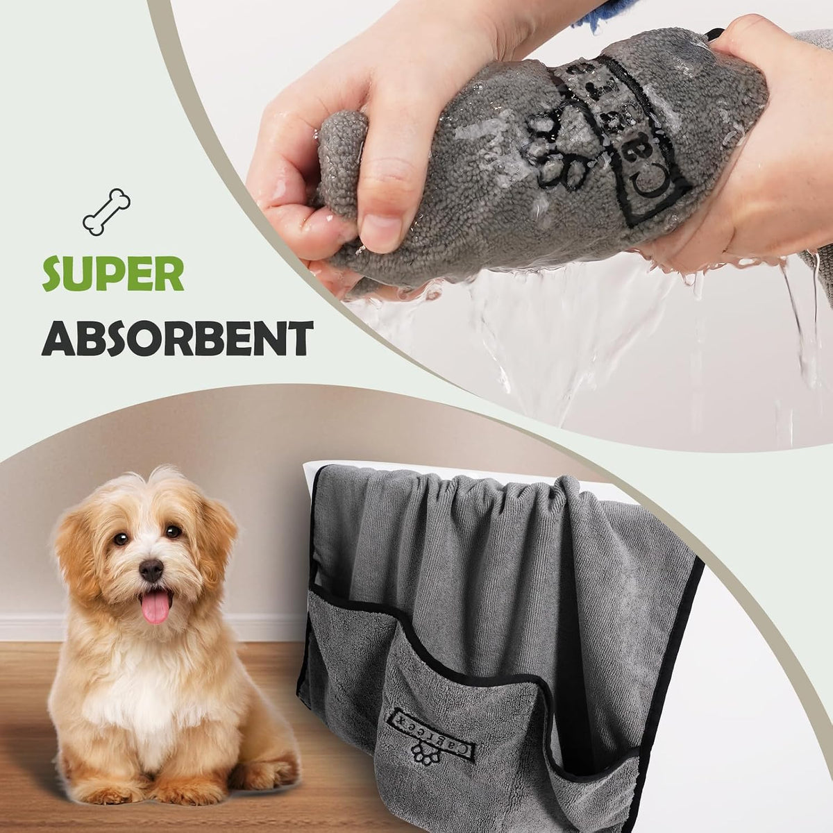 Microfiber Dog Grooming Bath Towel: Super Absorbent Soft Pet Grooming - image 3